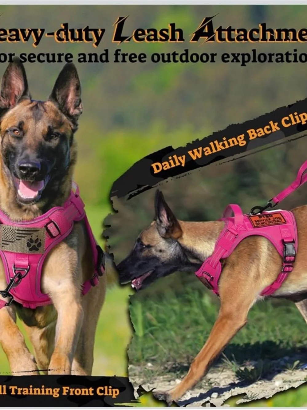 Tactical Dog Harness For Large Dogs, No Pull Service Pet Vest With Molle XL